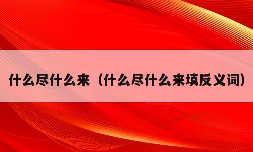 什么尽什么来（什么尽什么来填反义词）