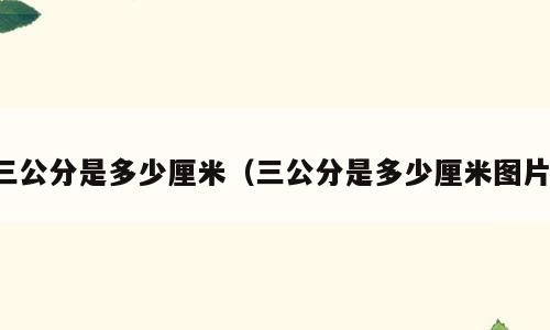 三公分是多少厘米（三公分是多少厘米图片）