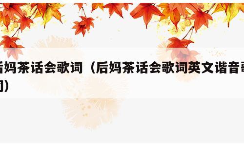 后妈茶话会歌词（后妈茶话会歌词英文谐音歌词）