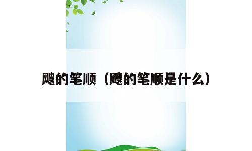 飕的笔顺（飕的笔顺是什么）