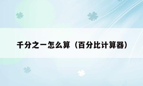 千分之一怎么算（百分比计算器）