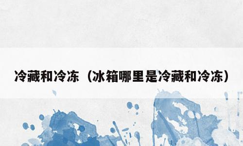 冷藏和冷冻（冰箱哪里是冷藏和冷冻）