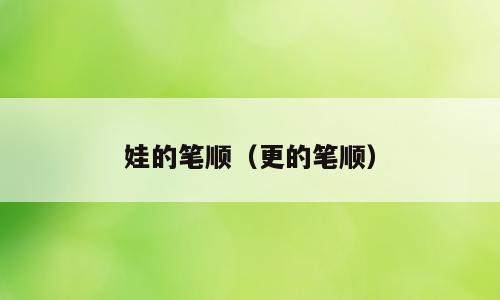 娃的笔顺（更的笔顺）