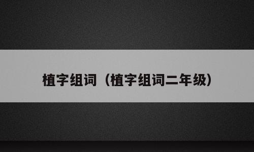 植字组词（植字组词二年级）