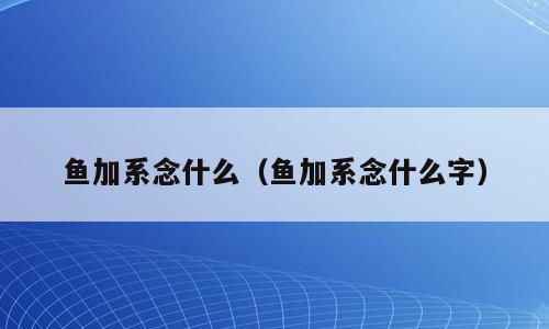 鱼加系念什么（鱼加系念什么字）