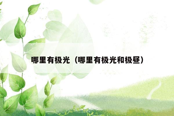 哪里有极光（哪里有极光和极昼）