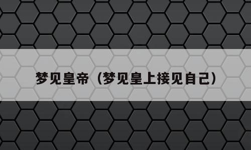 梦见皇帝（梦见皇上接见自己）
