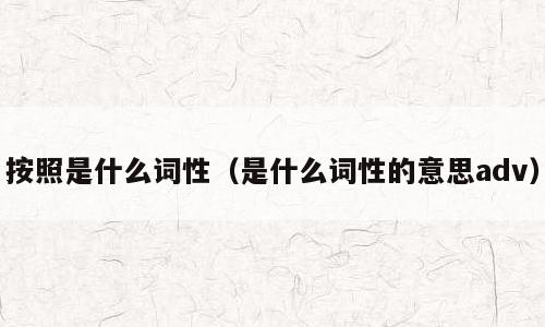 按照是什么词性（是什么词性的意思adv）