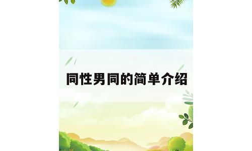 同性男同的简单介绍