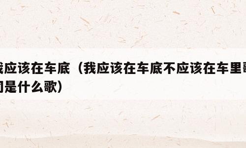 我应该在车底（我应该在车底不应该在车里歌词是什么歌）