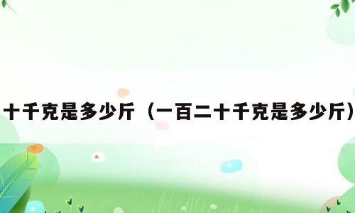 十千克是多少斤（一百二十千克是多少斤）