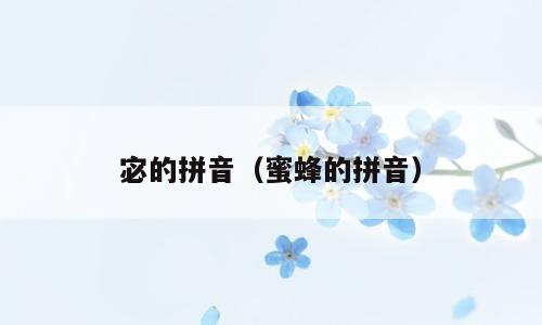 宓的拼音（蜜蜂的拼音）