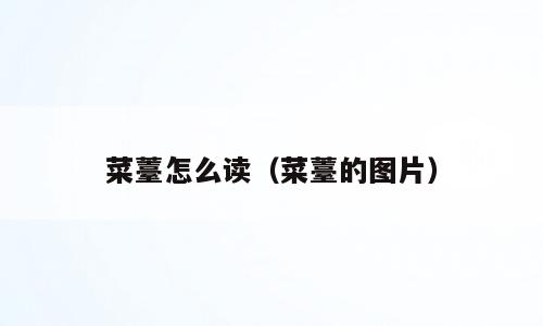 菜薹怎么读（菜薹的图片）