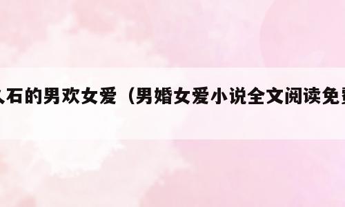 久石的男欢女爱（男婚女爱小说全文阅读免费）