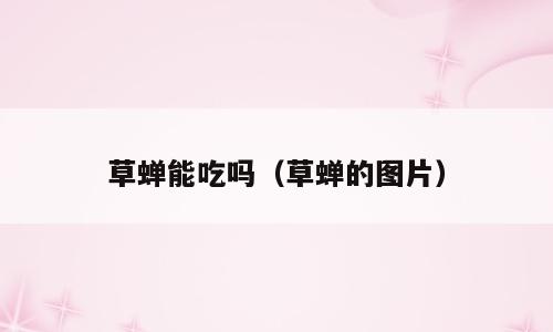 草蝉能吃吗（草蝉的图片）