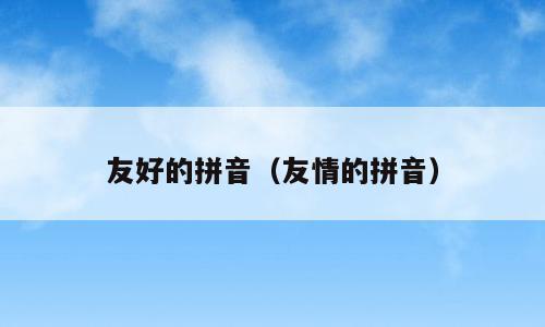 友好的拼音（友情的拼音）