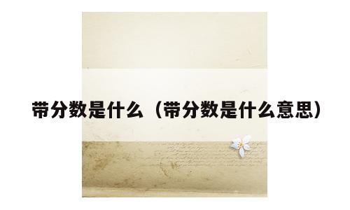 带分数是什么（带分数是什么意思）