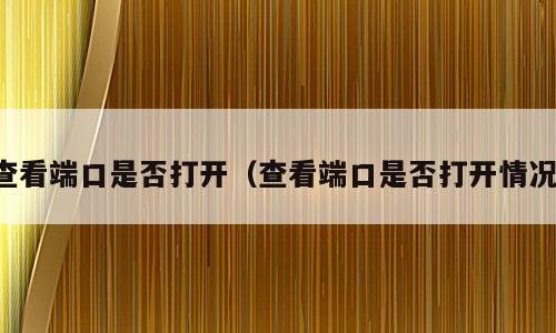 查看端口是否打开（查看端口是否打开情况）