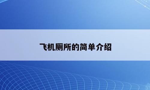 飞机厕所的简单介绍