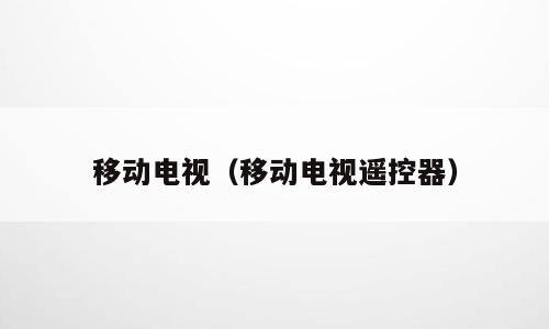 移动电视（移动电视遥控器）
