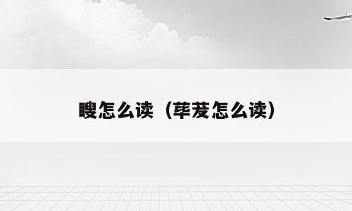 瞍怎么读（荜茇怎么读）