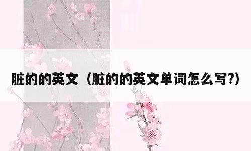 脏的的英文（脏的的英文单词怎么写?）