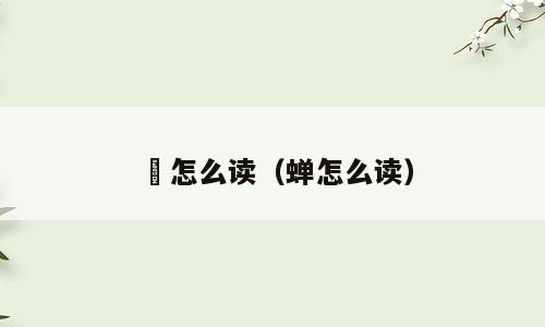 纴怎么读（蝉怎么读）
