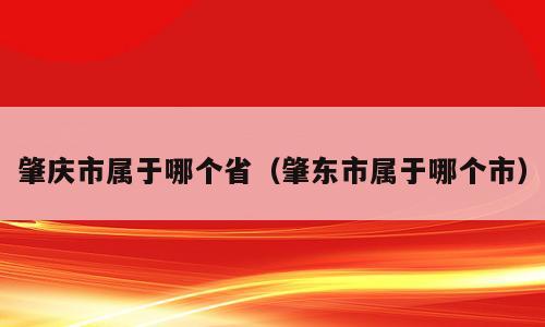 肇庆市属于哪个省（肇东市属于哪个市）