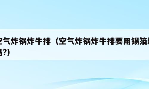 空气炸锅炸牛排（空气炸锅炸牛排要用锡箔纸吗?）