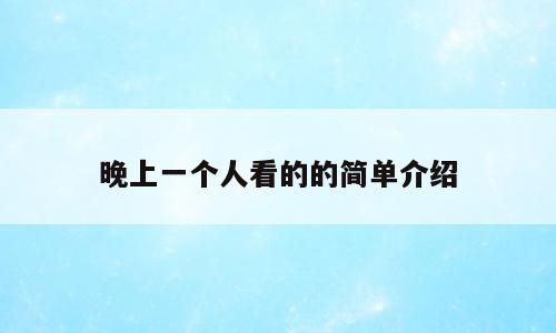 晚上一个人看的的简单介绍