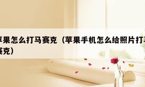 苹果怎么打马赛克（苹果手机怎么给照片打马赛克）