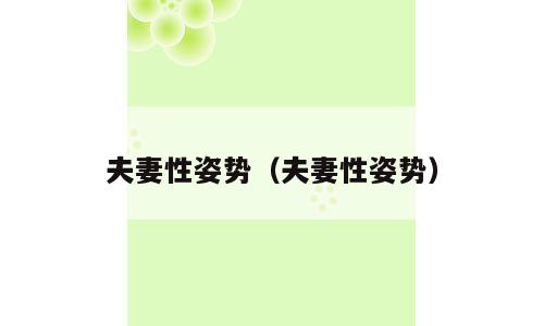 夫妻性姿势（夫妻性姿势）