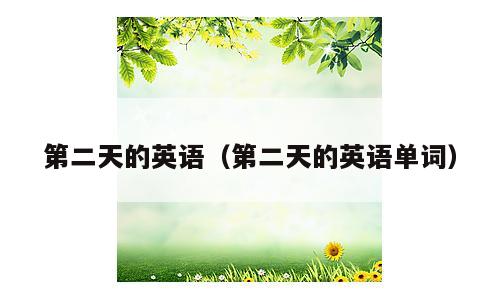 第二天的英语（第二天的英语单词）