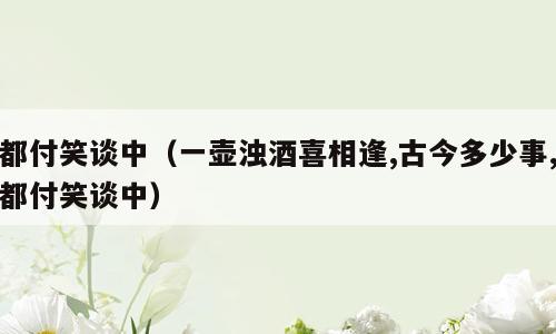 都付笑谈中（一壶浊酒喜相逢,古今多少事,都付笑谈中）