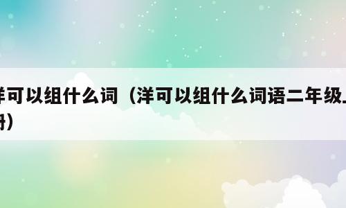 洋可以组什么词（洋可以组什么词语二年级上册）