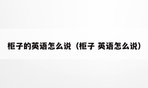 柜子的英语怎么说（柜子 英语怎么说）