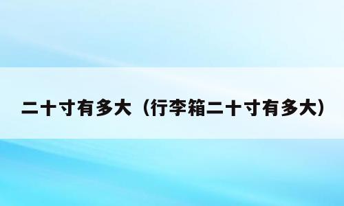 二十寸有多大（行李箱二十寸有多大）