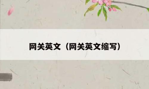网关英文（网关英文缩写）