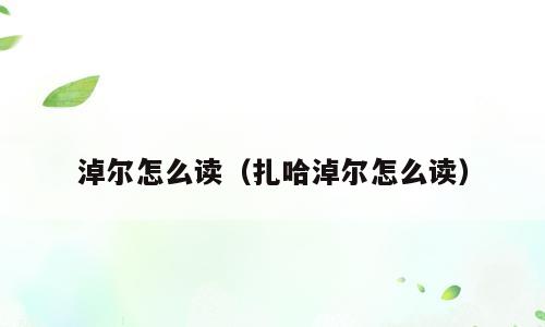 淖尔怎么读（扎哈淖尔怎么读）