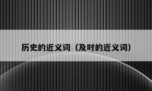 历史的近义词（及时的近义词）