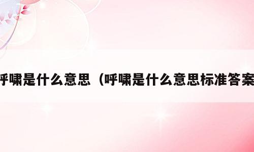 呼啸是什么意思（呼啸是什么意思标准答案）