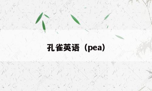 孔雀英语（pea）