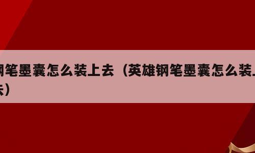 钢笔墨囊怎么装上去（英雄钢笔墨囊怎么装上去）