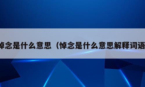 悼念是什么意思（悼念是什么意思解释词语）