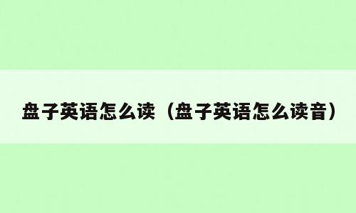 盘子英语怎么读（盘子英语怎么读音）