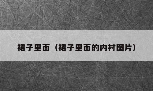 裙子里面（裙子里面的内衬图片）