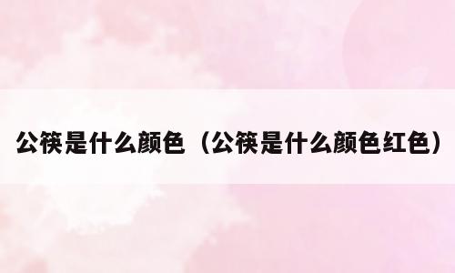公筷是什么颜色（公筷是什么颜色红色）