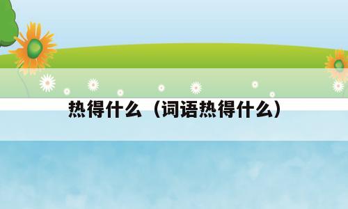 热得什么（词语热得什么）