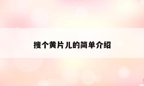 搜个黄片儿的简单介绍