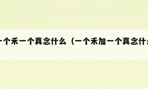 一个禾一个真念什么（一个禾加一个真念什么）